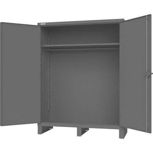 Cabinet with Hanging Bar & Standard Recessed Doors, Steel, 78" H x 60" W x 24" D, Grey Oxymax Inc