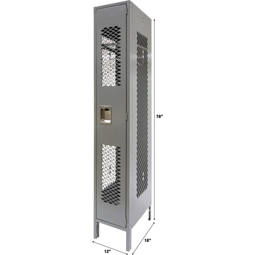 Casiers ventil&eacute;s, 12" x 18" x 78", Acier, Gris, D&eacute;mont&eacute;, Perfor&eacute; Oxymax Inc