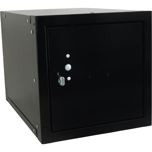 Stackable Cube Locker, 12" x 18" x 12", Steel, Black, Knocked Down Oxymax Inc
