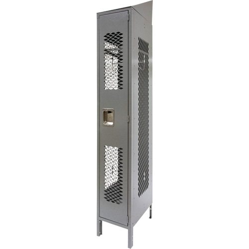 Vented Lockers, 12" x 18" x 88", Steel, Grey, Knocked Down, Perforated Oxymax Inc