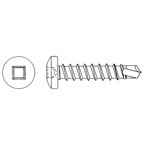 Self Drill Screw Flat, #10 x 3/4" L, Zinc Plated Oxymax Inc