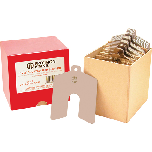 Assortiments de cales d'&eacute;paisseur &agrave; rainure, 4" lo x &eacute;paisseur 0,001"- 0,075", 4" la, Acier inoxydable Oxymax Inc