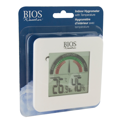 Indoor Hygrometers with BIOS Comfort Scale, Contact, Digital, -58-158°F (-50-70°C) Oxymax Inc