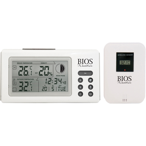 Indoor/Outdoor Thermometers With Clock, Contact, Digital, 32 to 122°F (0 to 50°C) Oxymax Inc