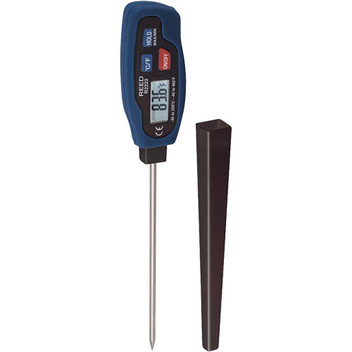 Thermom&egrave;tre &agrave; tige REED R2222 avec certificat ISO, Contact, Num&eacute;rique, -40-482°F (-40-250°C) Oxymax Inc