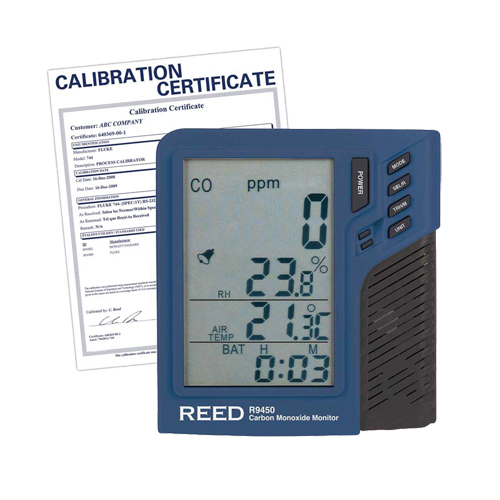 Compteur de monoxyde de carbone avec temp&eacute;rature et humidit&eacute; avec certificat de calibration Oxymax Inc