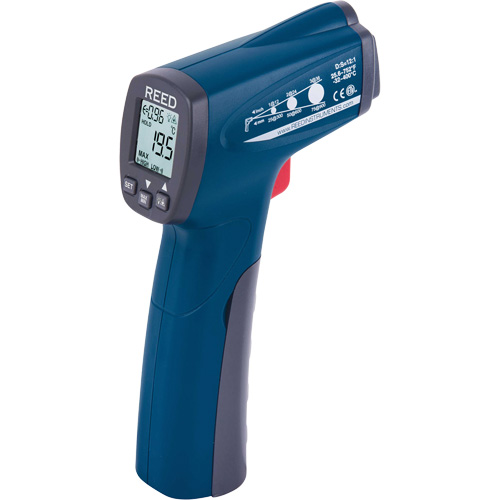 Infrared Thermometer, -25.6°- 752° F ( -32° - 400° C ), 12:1, Adjustable Emmissivity Oxymax Inc