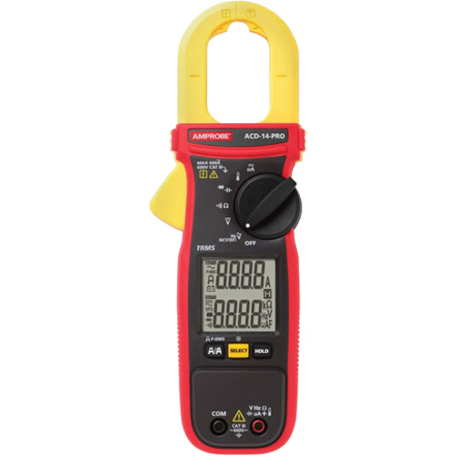 Multim&egrave;tre TRMS &agrave; pince avec &eacute;cran double ACD-14-PRO, Tension c.a./c.c., Courant c.a. Oxymax Inc