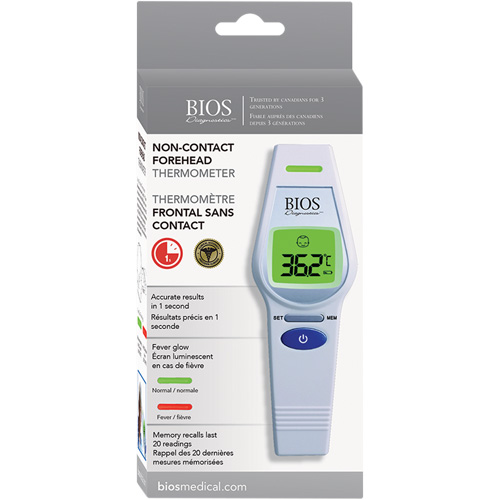Non-Contact Forehead Thermometer, 0°C - 100.0°C (32.0°F - 212.0°F), Fixed Emmissivity Oxymax Inc