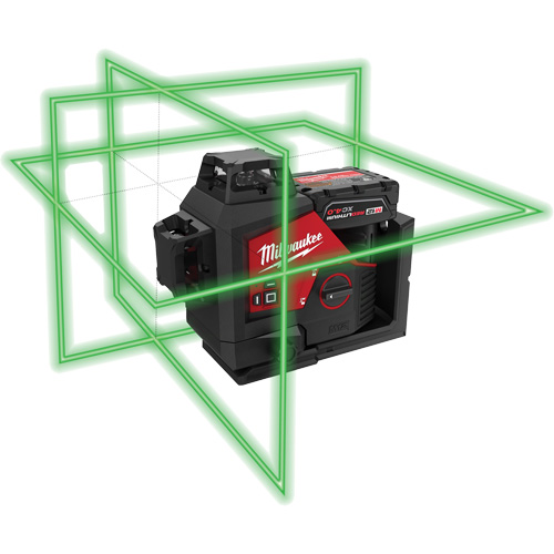 Ensemble de laser vert 360 degr&eacute;s &agrave; trois plans M12, 125' (38,1 m), 530 N.m Oxymax Inc