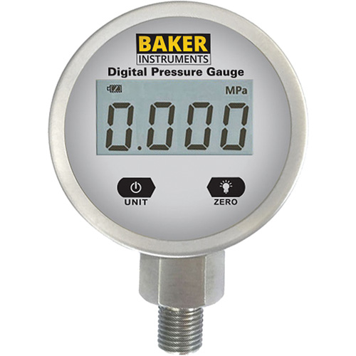 B5000 Series Pressure Gauge, 2-1/2" , 0 - 103.4 kPa/0 - 15 psi/0 - 416 in. w.c., Bottom Mount, Digital Oxymax Inc