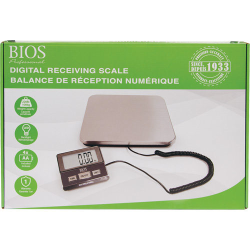 Digital Receiving Scale, 220 lbs. Cap., 1 lbs. Graduations Oxymax Inc