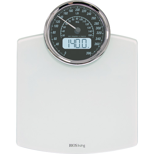 Digital Analog Scale, 396 lbs. Cap., 100 g / 0.2 lbs. Graduations Oxymax Inc