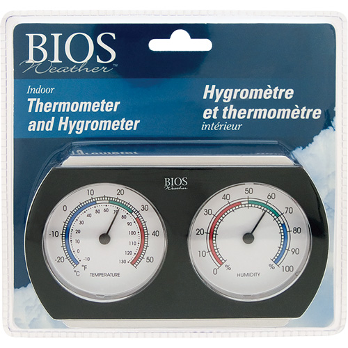 Indoor Thermometer/Hygrometer, 10°- 130° F ( -25° - 55° C ) Oxymax Inc