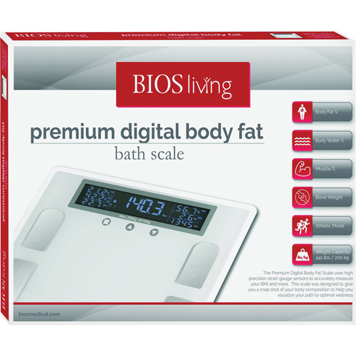 P&egrave;se-personne imp&eacute;dancem&egrave;tre num&eacute;rique haut de gamme, Capacit&eacute; 441 lb, Graduations 100 g Oxymax Inc