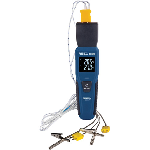 Thermom&egrave;tre &agrave; thermocouple de s&eacute;rie intelligente R1640 avec sondes pour fourneau/cong&eacute;lateur, Contact, Num&eacute;rique, 32-122°F (0-50°C) Oxymax Inc