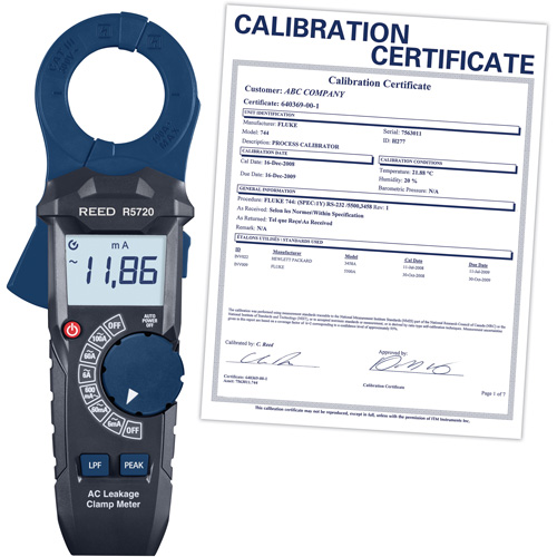 AC Leakage Clamp Meter with Calibration Certificate Oxymax Inc