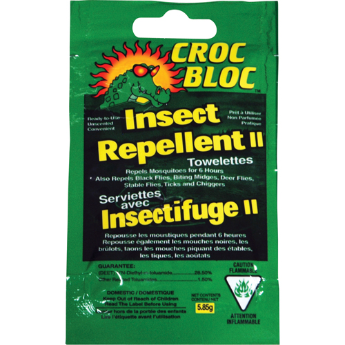 Insectifuge, 6 heures de protection, DEET &agrave; 30 %, Serviette, 5,58 g Oxymax Inc