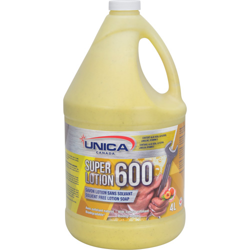 Super 600 Antiseptic Soap, Pumice, 4 L, Bottle, Peach Oxymax Inc