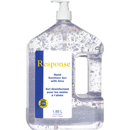 Response&reg; Hand Sanitizer Gel with Aloe, 1890 ml, Pump Bottle, 70% Alcohol Oxymax Inc