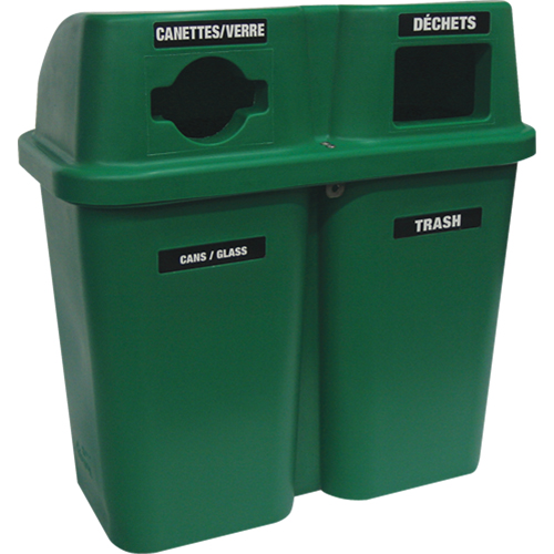 Recycling Containers Bullseye, Curbside, Plastic, 2 x 22 US gal. Oxymax Inc