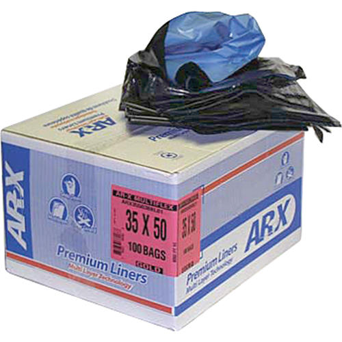 Sacs Premium, 3T-Fort, 35" la x 50" lo, Noir, Capacit&eacute; 166,55 L (44 gal.) Oxymax Inc