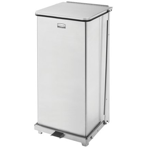 Defenders&reg; Square Step Can with Liner, Stainless Steel, 13 US gal. Capacity Oxymax Inc