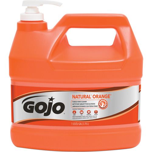 Nettoyant &agrave; mains Natural Orange, Pierre ponce, 3,78 L, Bouteille &agrave; pompe, Agrumes/Orange Oxymax Inc