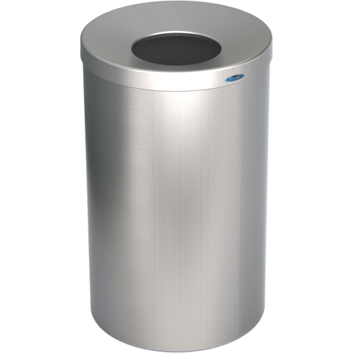 Lobby Waste Receptacle, Stainless Steel, 33 US gal. Oxymax Inc