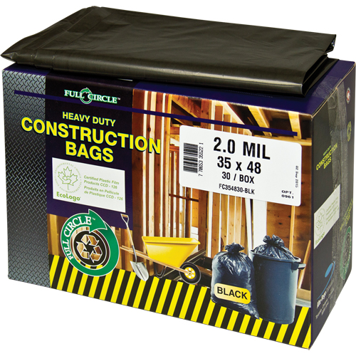 Contractor Liners, Strong, 30" W x 48" L, 2 mils, Black, 121.13 L (32 Gal.) Capacity Oxymax Inc