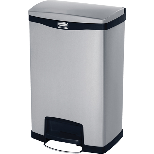 Slim Jim&reg; Waste Container, Stainless Steel, 13 US gal. Capacity Oxymax Inc