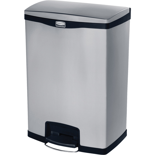 Slim Jim&reg; Waste Container, Stainless Steel, 24 US gal. Capacity Oxymax Inc