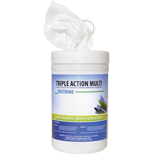 Triple Action Multi Disinfecting Wipes, 7" x 8", 120 Count Oxymax Inc