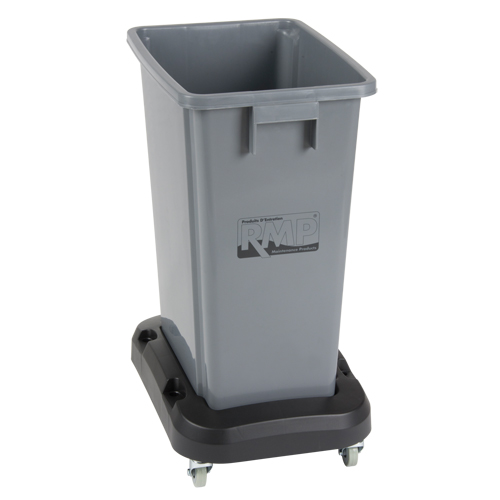 Recycling & Waste Receptacle Dolly, Polypropylene, Black, Fits: 17-1/4" x 12-1/2" Oxymax Inc
