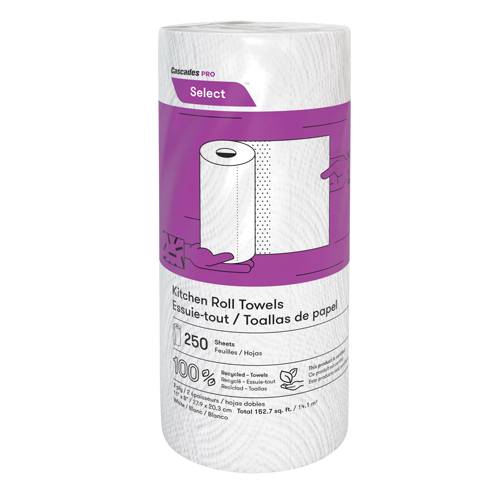 Rouleau d'essuie-tout de cuisine Pro Select, 2 Pli, 250 Feuilles/rouleau, 8" la, 11" lo Oxymax Inc