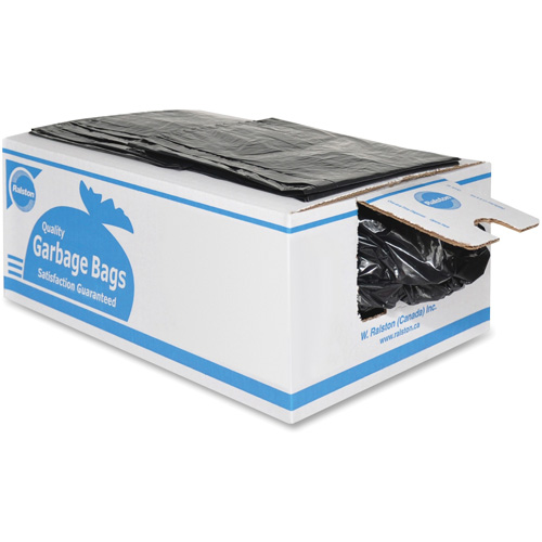 Industrial Garbage Bags, Strong, 36" W x 26" L, 0.85 mils, Black Oxymax Inc