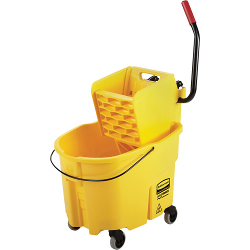 Ensemble de seau pour vadrouille et essoreuse WaveBrake, Pression lat&eacute;rale, 8,75 gal. US (35 pintes), Jaune Oxymax Inc