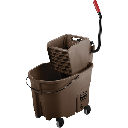 WaveBrake&reg; Mop Bucket & Wringer Combo Pack, Side Press, 8.75 US Gal.(35 Quart), Brown Oxymax Inc