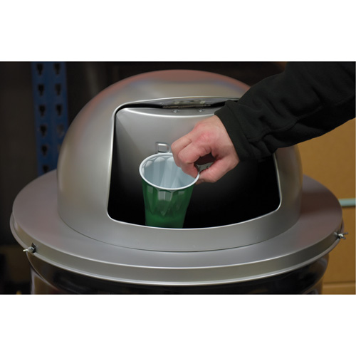 Drum Waste Disposal Top, Dome Lid, Metal, Fits Container Size: 23-1/2" Dia. Oxymax Inc