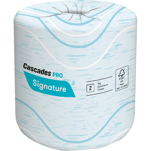 Pro Signature Toilet Paper, 2 Ply, 400 Sheets/Roll, 133' Length, White Oxymax Inc