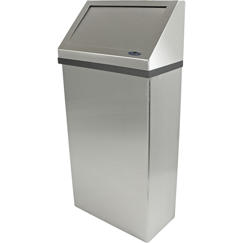 Wall Mounted Waste Receptacle, Stainless Steel, 13.2 US gal. Oxymax Inc