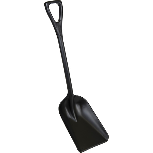 One-Piece Hygienic Shovel, 10" x 6" Blade, 37-1/2" Length, Plastic, Black Oxymax Inc