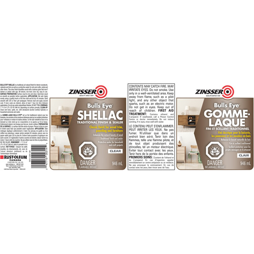 Scellant &agrave; la gomme-laque Zinsser Bulls Eye Oxymax Inc
