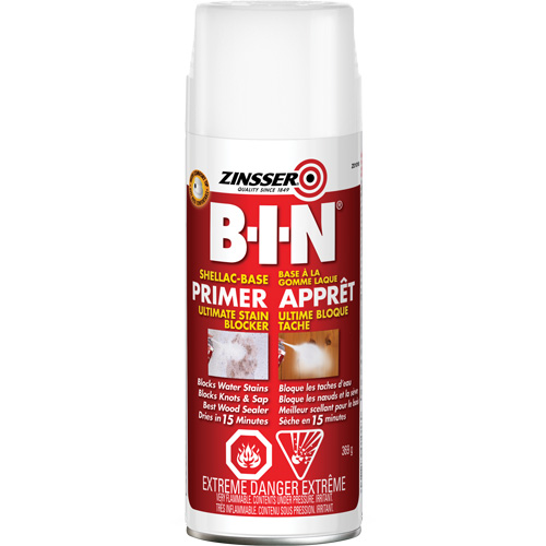 Appr&ecirc;t-scellant &agrave; base de gomme-laque B-I-N, 369 g, Canette a&eacute;rosol, Blanc Oxymax Inc