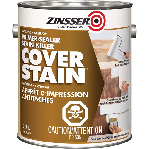 Scellant d'appr&ecirc;t &agrave; base d'huile Cover Stain, 3,7 L, Gallon, Blanc Oxymax Inc