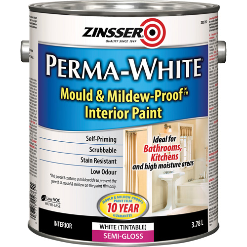 Peinture int&eacute;rieure Mold & Mildew-Proof Perma-White, 3,78 L, Gallon, Blanc Oxymax Inc