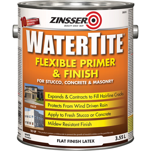 Watertite&reg; Weatherproof Flexible Primer & Finish, 3.55 L, Gallon, White Oxymax Inc