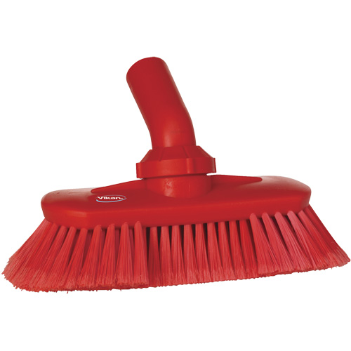 Angle-Adjustable Water-Fed Washing Brush, Soft Bristles, 9-1/4" Long, Red Oxymax Inc