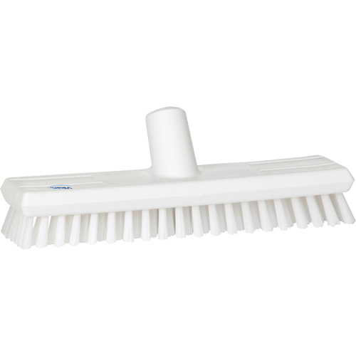 Water-Fed Deck Scrub Brush, X-Coarse Bristles, 10-3/4", Polyester, White Oxymax Inc