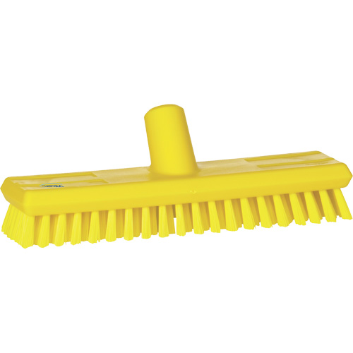 Water-Fed Deck Scrub Brush, X-Coarse Bristles, 10-3/4", Polyester, Yellow Oxymax Inc